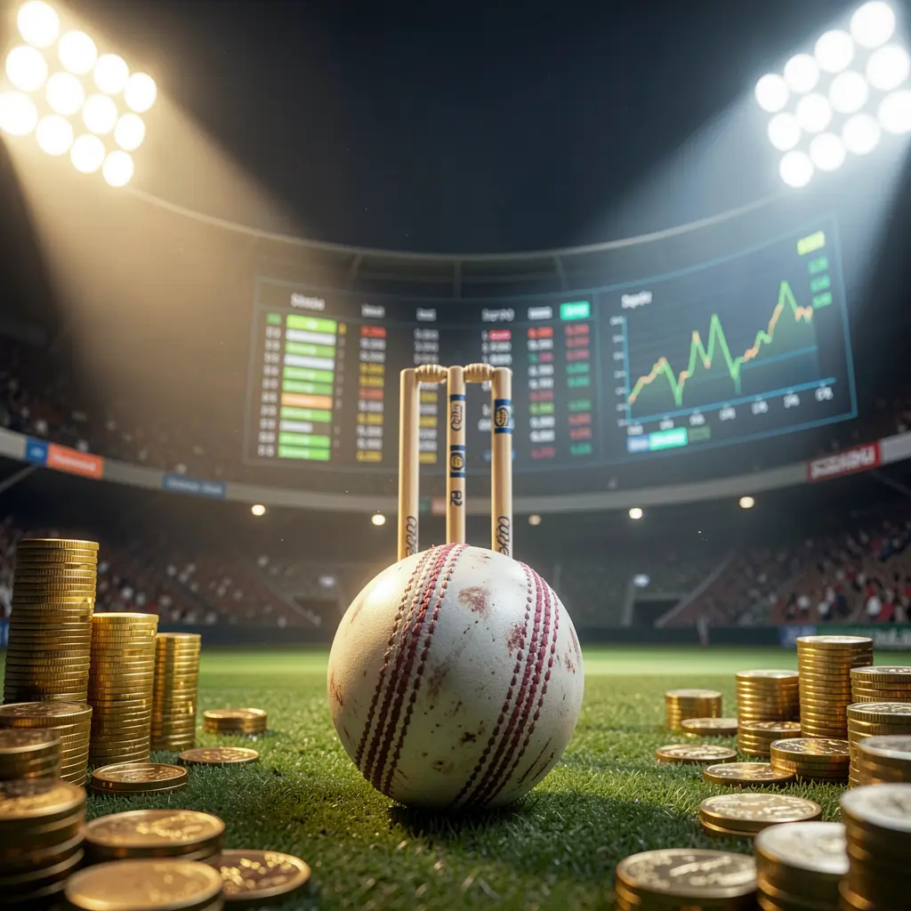 Cricket betting page background featuring TK567 brand with dramatic stadium floodlights, a cricket ball in the foreground, wickets behind, golden coins, and glowing data charts Cricket betting page background featuring TK567 brand with dramatic stadium floodlights, a cricket ball in the foreground, wickets behind, golden coins, and glowing data charts